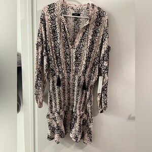 Aqua Snake Print Blouse in Pink and Black